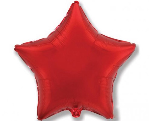Folijas balons zvaigzne, sarkana, spīdīga, 81cm, Flexmetal 