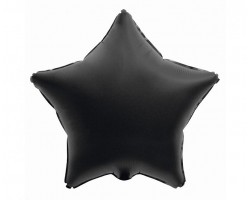 Folijas balons zvaigzne, melna, matēta, 48cm