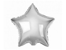 Folijas balons zvaigzne, sudraba, spīdīga, 48cm