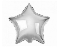 Folijas balons zvaigzne, sudraba, spīdīga, 48cm
