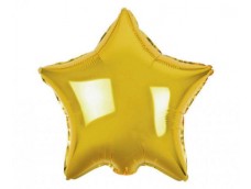 Folijas balons zvaigzne, zelta,  spīdīga, 48cm