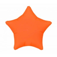 Folijas balons zvaigzne, oranža, neona, matēta, 48cm