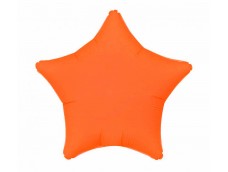 Folijas balons zvaigzne, oranža, neona, matēta, 48cm