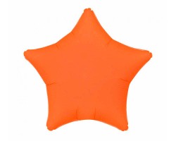 Folijas balons zvaigzne, oranža, neona, matēta, 48cm