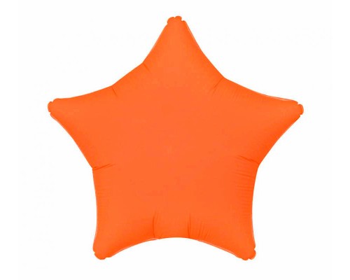 Folijas balons zvaigzne, oranža, neona, matēta, 48cm