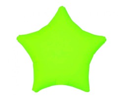Folijas balons zvaigzne, zaļa, neona, matēta, 48cm