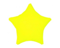 Folijas balons zvaigzne, dzeltena, neona, matēta, 48cm Folijas balons zvaigzne, dzeltena, neona, matēta, 48cm