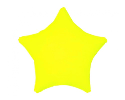 Folijas balons zvaigzne, dzeltena, neona, matēta, 48cm