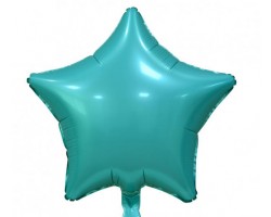Folijas balons zvaigzne, zila, tirkīza, matēta, 48cm Folijas balons zvaigzne, zila, tirkīza, matēta, 48cm