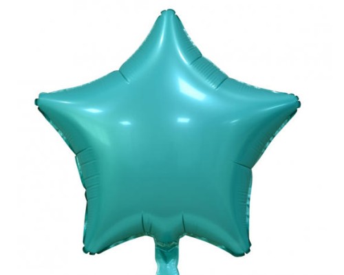 Folijas balons zvaigzne, zila, tirkīza, matēta, 48cm 