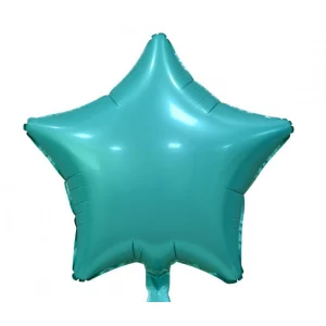 Folijas balons zvaigzne, zila, tirkīza, matēta, 48cm Folijas balons zvaigzne, zila, tirkīza, matēta, 48cm