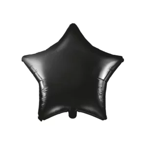 Folijas balons zvaigzne, melna, nespīdīga, 47cm