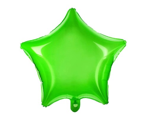 Folijas balons zvaigzne, zaļa, caurspīdīga, 47cm 