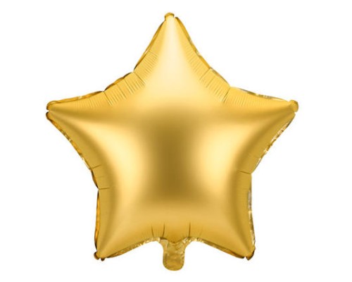 Folijas balons zvaigzne, zelta,  satīna, 47cm 
