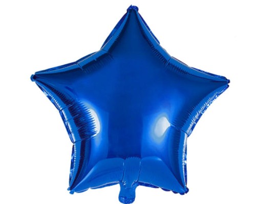 Folijas balons zvaigzne, zila, tum&scaron;i, spīdīga, 48cm 
