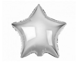 Folijas balons zvaigzne, sudraba, spīdīga, 48cm 