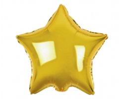 Folijas balons zvaigzne, zelta, spīdīga, 48cm