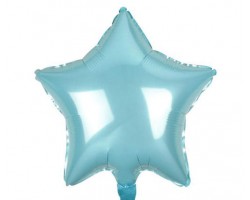 Folijas balons zvaigzne, zila, gaiši, spīdīga, 48cm 