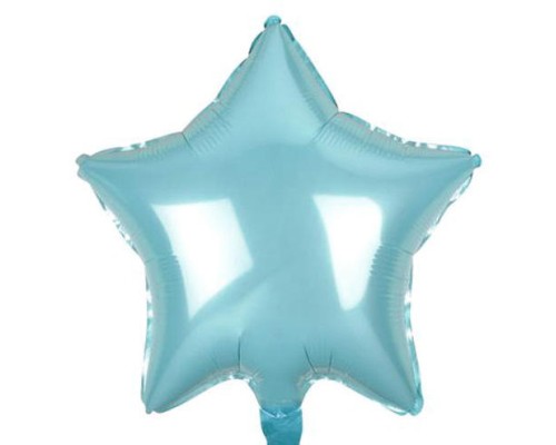 Folijas balons zvaigzne, zila, gai&scaron;i, spīdīga, 48cm 