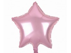 Folijas balons zvaigzne, rozā, gaiši, spīdīga, 48cm