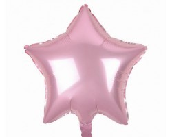 Folijas balons zvaigzne, rozā, gaiši, spīdīga, 48cm
