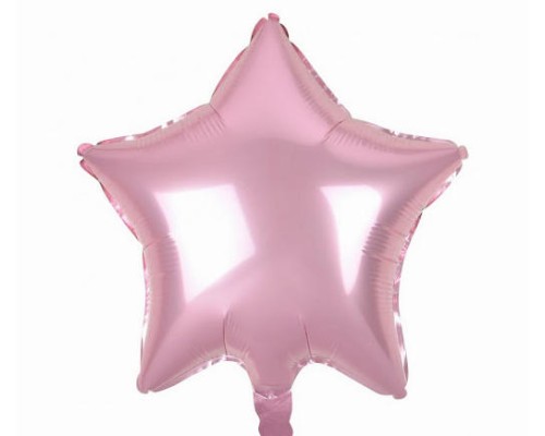 Folijas balons zvaigzne, rozā, gai&scaron;i, spīdīga, 48cm
