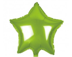 Folijas balons zvaigzne, zaļa, gaiši, spīdīga, 48cm