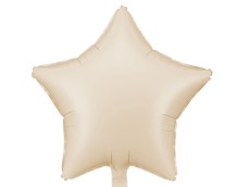 Folijas balons zvaigzne, krēmkrāsas, matēta, 48cm, PartyDeco