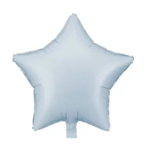 Folijas balons zvaigzne, zila, maigi, matēta, 48cm, PartyDeco Folijas balons zvaigzne, zila, maigi, matēta, 48cm, PartyDeco