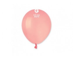 Baloni 13cm, rozā, baby, macaroon, GEMAR, 100 gab.
