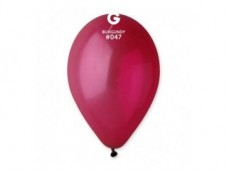 Baloni 26cm, sarkanvīna, caurspīdīgi, GEMAR, 100 gab.