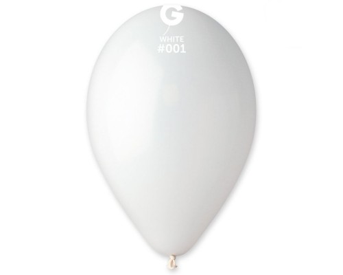 Baloni 33cm, balti, GEMAR, 50 gab.