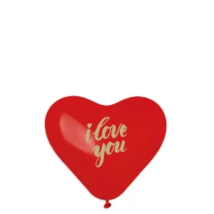 Baloni 24,5cm - sarkana sirds, "I love you" Baloni 24,5cm - sarkana sirds, "I love you"