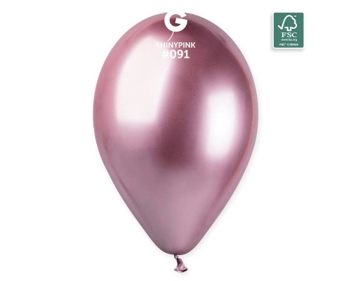 Baloni metāliski, hroma, rozā, GEMAR, 33 cm
