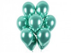 Baloni metāliski, hroma, zaļi, mint, GEMAR, 33cm, 50 gab.