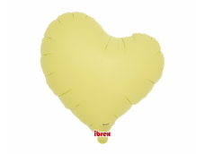Folijas balons 40cm, sirds, dzeltena, macaroon