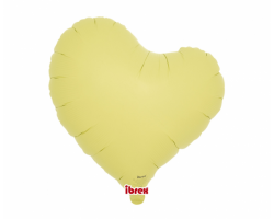 Folijas balons 40cm, sirds, dzeltena, macaroon