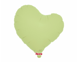 Folijas balons 40cm, sirds, zaļa, macaroon