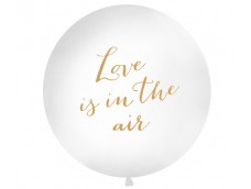 Baloni balti, 89cm, Love is in the air, zelta, JUMBO