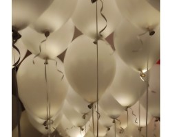 LED baloni, balti, 5 gab.