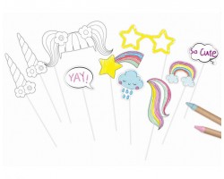 Krāsojamās maskas fotosesijai DIY Unicorn (10gab.)