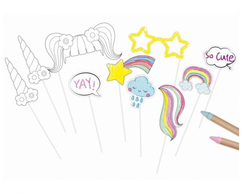 Krāsojamās maskas fotosesijai DIY Unicorn (10gab.)