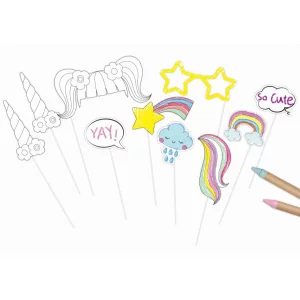 Krāsojamās maskas fotosesijai DIY Unicorn (10gab.) Krāsojamās maskas fotosesijai DIY Unicorn (10gab.)