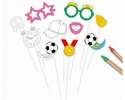 Krāsojamās maskas fotosesijai DIY Sports (10gab.) Krāsojamās maskas fotosesijai DIY Sports (10gab.)