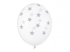 Baloni "Zvaigznes, sudraba", Belbal, caurspīdīgi, 29cm