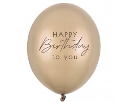 Baloni "Happy Birthday" - pērļu, zelta, auksta, 29cm
