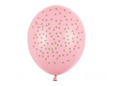 Baloni Konfeti, zelta, rozā, mini, rozā BelBal, 29cm