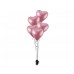 Baloni metāliski, hroma, rozā,  sirds formā - 27cm