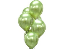 Baloni metāliski, hroma, zaļi, gaiši, platinum, 30 cm, 50 gab.