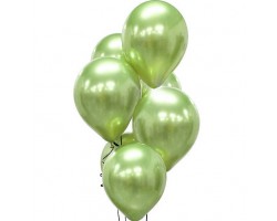 Baloni metāliski, hroma, zaļi, gaiši, platinum, 30 cm, 50 gab.